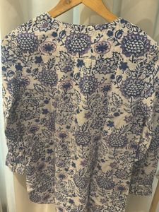Anokhi Pure Cotton Floral Printed Kurti | Size S