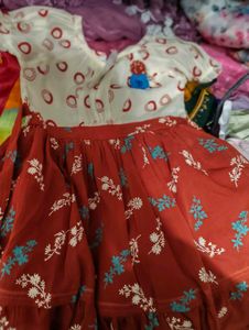Set of 2 baby frocks and 1 pattu pavada
