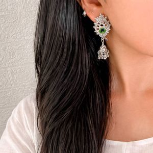 Oxidized Silver Radha Krishna Necklace Set