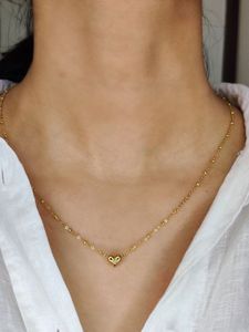 Gold Heart Pendant Anti tarnish Necklace