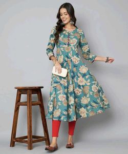 Floral Print umberlla Kurta