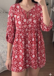 Red Floral Print Dress