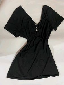 Black y2k vintage retro V-Neck Top