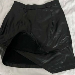 Black Faux Leather Skirt