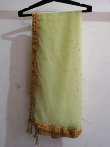 Green Banarsi Silk  Box Pleat Ethnic Skirt