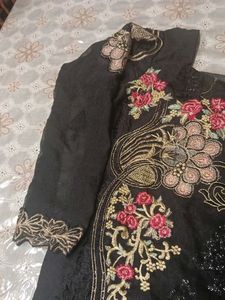 Embroidered Black Kurta