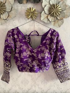 Elegant Purple Embroidered Blouse