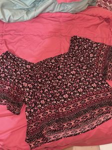 Off-Shoulder Floral Print Top