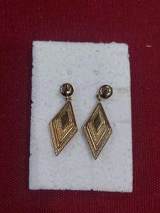 Diamond &amp; Gold Tone Dangle Earrings