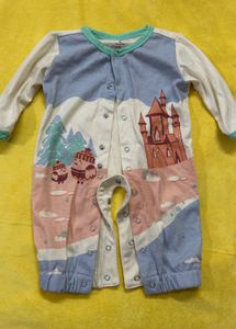 Cute Castle Print Baby Romper