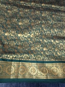 Elegant Mustard &amp; Green Silk Saree