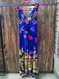 Stunning Blue Butterfly Print Midi Dress