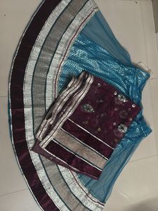 Stunning Teal Lehenga with Embellished Dupatta
