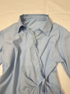 Savana lace trimmed Asymmetric shirt