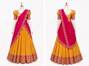 Yellow & Pink Lehenga Choli