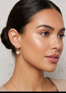 Sparkling Heart Hoop Earrings