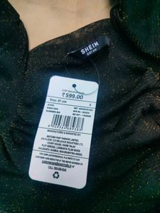 Shein Party Fitted Ruched Shimmer Semi Sheer Top