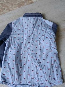 Blue Printed Full Sleeve Shirt