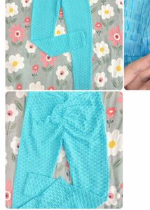 Aqua Textured Leggings( slight scrunch butt)