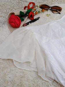 Chic White Top with Sheer Sleeves