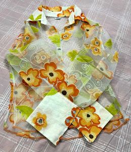 PINTERESTY ORGANZA FLORAL SHIRT
