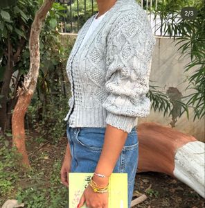 Cozy Grey Knit Cardigan