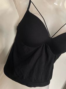 Black Strappy Crop Top