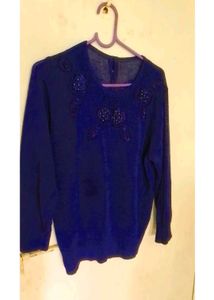 🛍️2 combo- Elegant Blue top & dark marron Embelli