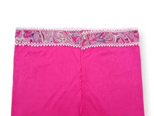Vibrant Pink Palazzo Pants with Lace Trim