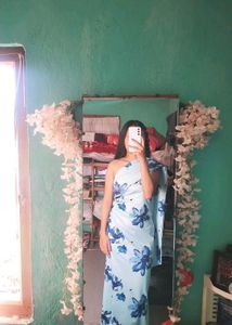 Light Blue Floral Maxi Dress