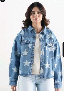 Star Print Denim Jacket