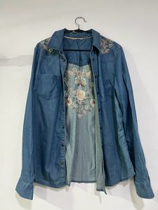 Light Weight Embroidered Denim Shirt
