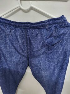 Men's Blue Textured Joggers