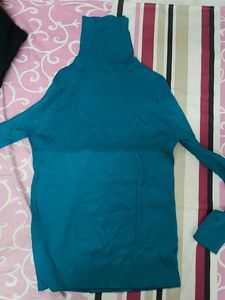 Teal Turtleneck Sweater