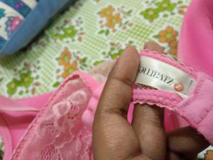 38B zivame Pink Lace Trim Padded Bra