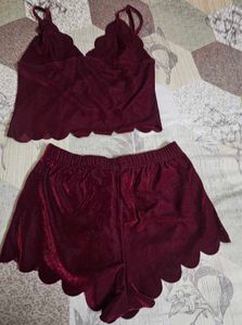 Shein Velvet Night wear Set