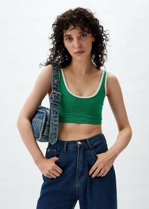 H&M Green Ribbed Crop Top