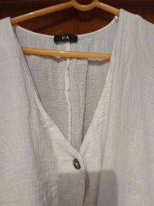 Casual White Button-Down Dress
