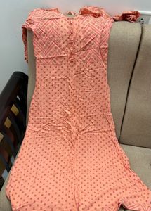 Peach Printed Kurta
