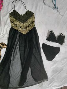 Combo Of Beautiful  H &amp;M Bra Penty Nighty