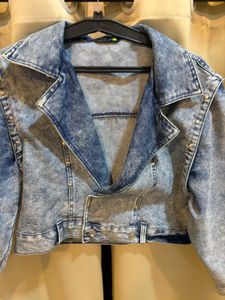 Studded Acid Wash Denim Jacket