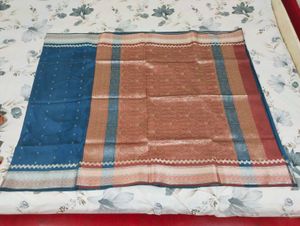 Teal Blue Traditional Woven Saree