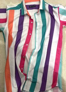 Men Striped Short Sleeve Shirt
