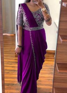 Elegant Purple Embroidered Saree