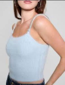 Cozy Fuzzy Light Blue Crop Top