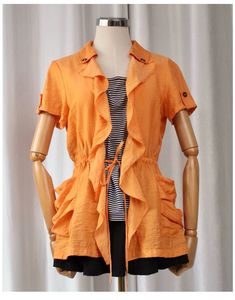 🚀🚀24Hrs EOS SALE🚀🚀Faux 2Pc Orange Ruffle Top