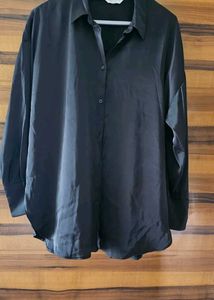Classic Black Oversized Button-Down Shirt