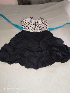 Chic Polka Dot &amp; Black Mini Dress