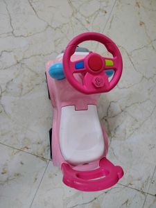 Pink Monkey Ride-On Toy Car