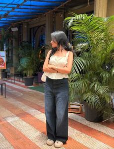 Wide Leg Black Wash Denim Jeans
